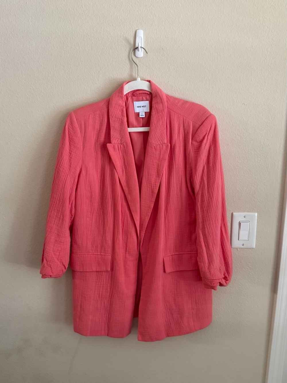 Nine West Coral Pink Relaxed Tailored Blazer